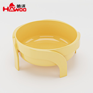 D-Shaped Elevated Cat Bowl Protects Cervical Vertebrae, Anti-Spill Cat Food Bowl, Single-Color Simple Windmill Bowl, Pet Feeder, Cross-Border Wholesale