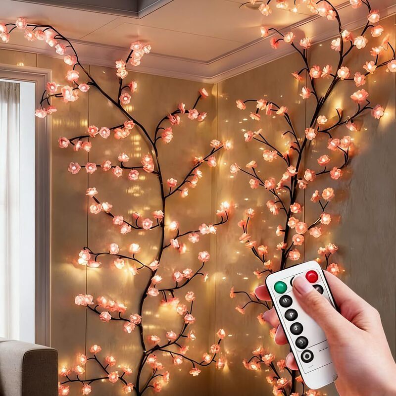 Cross-Border Hot-Selling Cherry Blossom Tree Vine Lights, Flexible DIY Shape Wall Lights, Bedroom Bedside Atmosphere Lights, Amazon Etsy