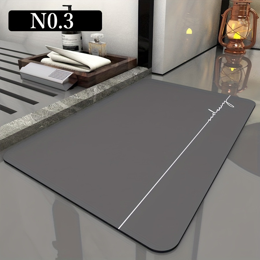 Modern Minimalist High-End Bathroom Anti-Stain Non-Slip Floor Mat, Water-Absorbent Easy-Care Foot Mat for Shower Room, Wear-Resistant Entrance Door Mat