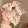 8# beige polka dot square scarf bow about 26cm