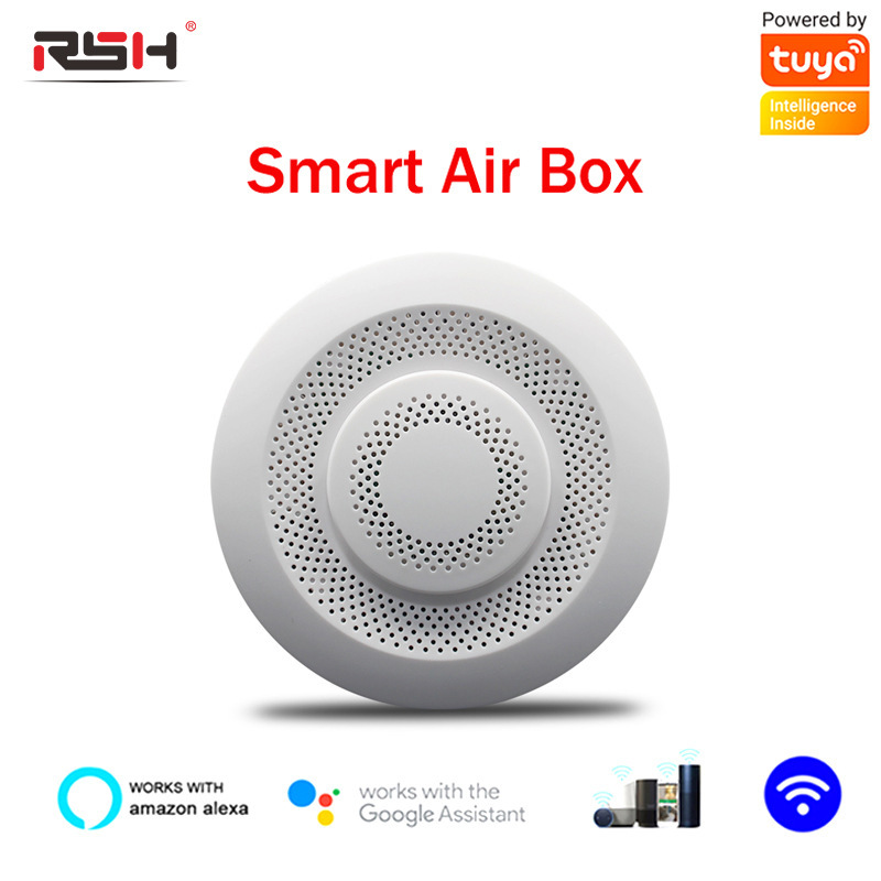 Tuya Smart Wifi Air Quality Monitor for Temperature, Humidity, Co2, and Formaldehyde, Wireless Quality Detector for Home Monitoring Tuya Smart Wifi Air Quality Monitor for Temperature, Humidity, Co2, and Formaldehyde, Wireless Quality Detector for Home Monitoring