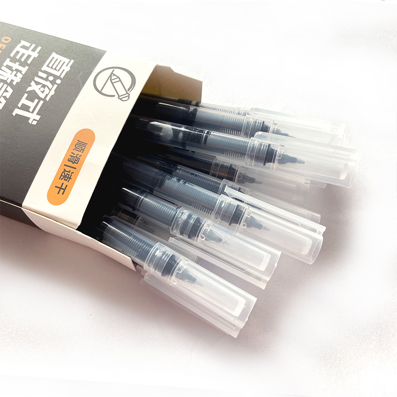 (2개) 학생 문구 속건성 대용량 수성 카본 사인펜 스트레이트 리퀴드 0.5MM 바늘 볼펜 도매