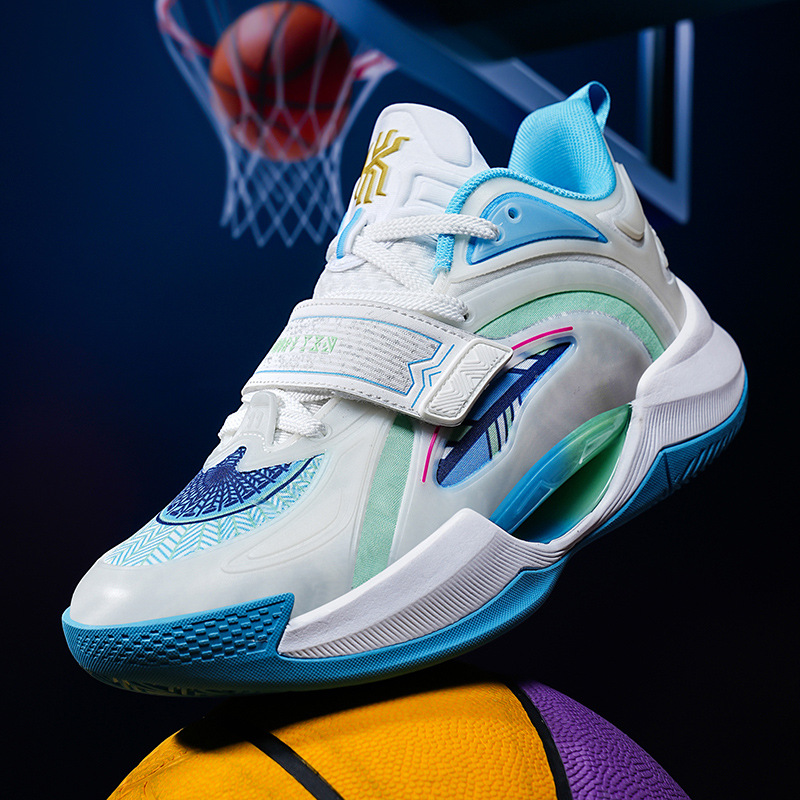 Fricción, sonido, resistencia al desgaste, antideslizante, alto rebote, zapatos de baloncesto de combate real, hombres y mujeres, estilo universitario de todo fósforo, zapatos deportivos de velcro casuales