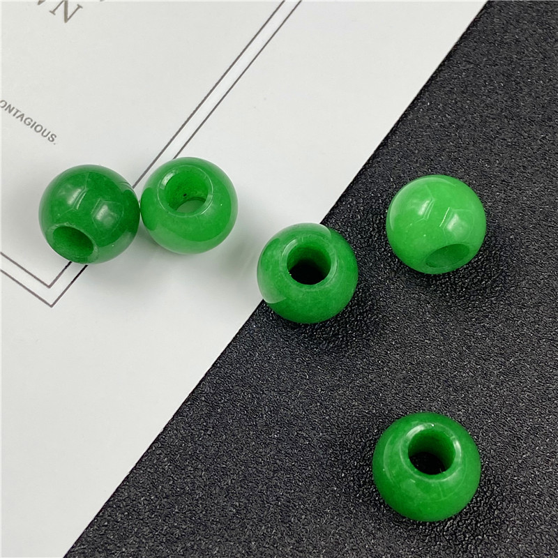Large Hole Aventurine Jade Agate 12mm Beads Diy Hairpin Bracelets Pendant Jewelry Accessories display picture 2