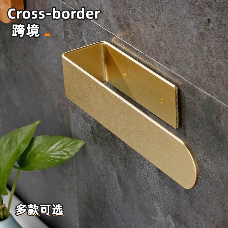 Nordic single pole non-perforated toilet towel rack space aluminum bathroom towel bar single pole towel rack wholesale