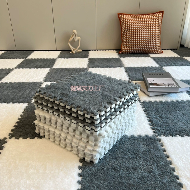 Плюшевый ковер у кровати спальня с сращением пены коврик можно обрезать для девочек в комнате татами коврик для домашнего использования