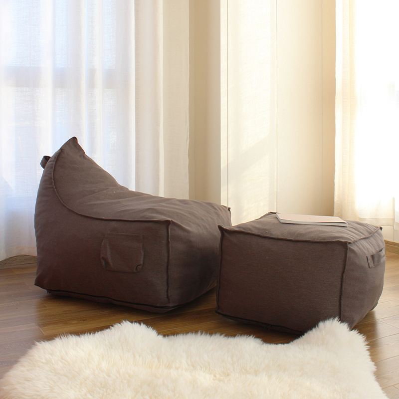 Magazine bag leisure recliner lazy sofa with foot Pier removable and washable single bedroom balcony nap sofa tatami