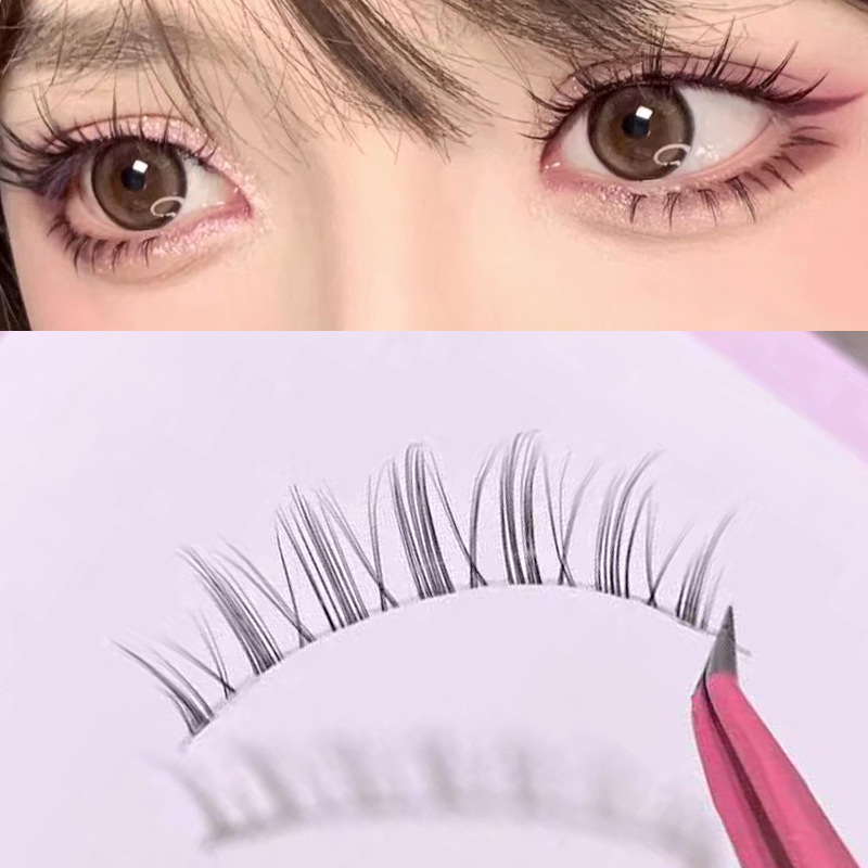 Pestañas lindas cuidadosamente seleccionadas, tallos transparentes, encantadoras pestañas de elfo naturales, pestañas postizas suaves y cómodas simuladas