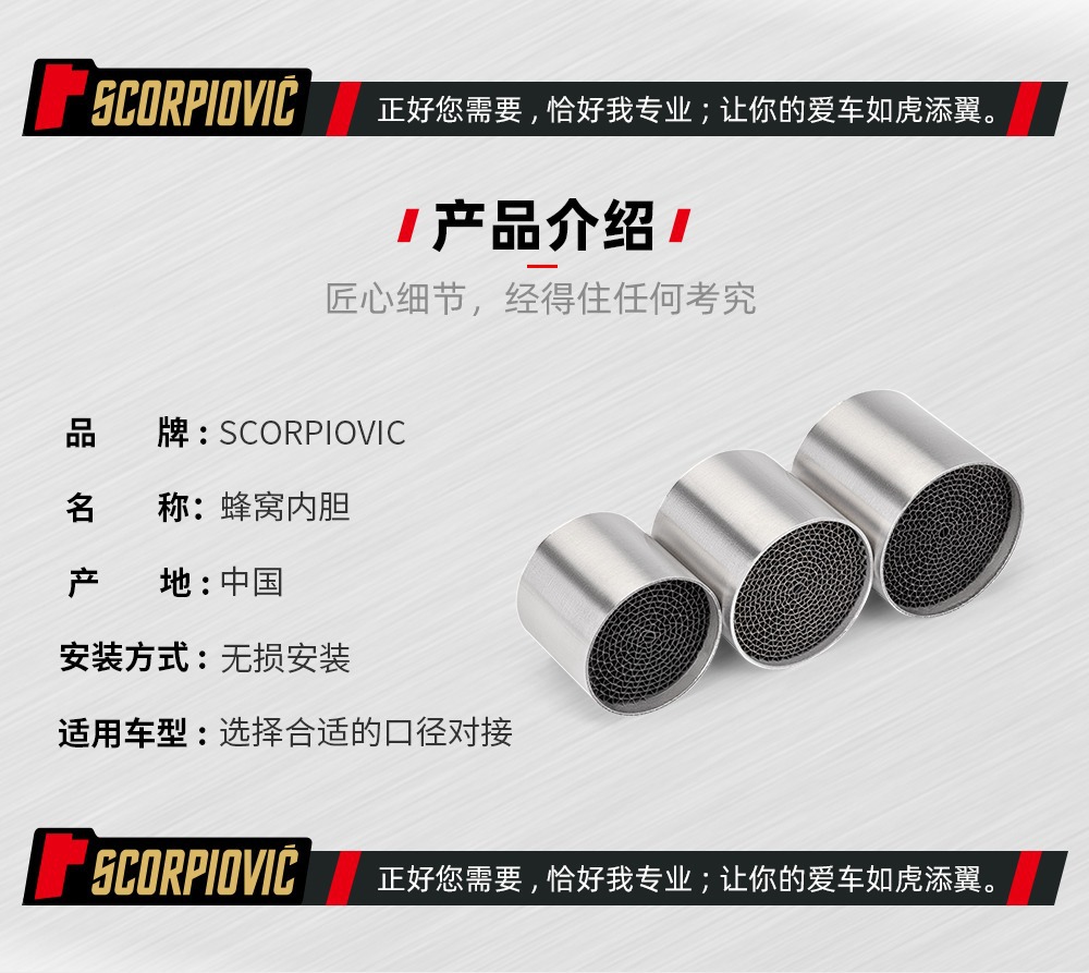 Motorcycle exhaust pipe silencer plug three-way catalytic catalyst honeycomb honeycomb liner back pressure core modification accessories