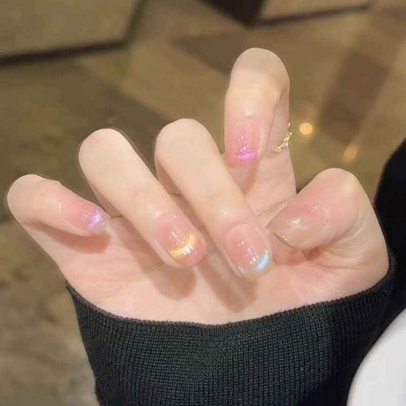 [Fingertip Dopamine] Hand-worn Armor Advanced Short Colorful Autumn and Winter Candy Color Cat's Eye Vitality Nail Art