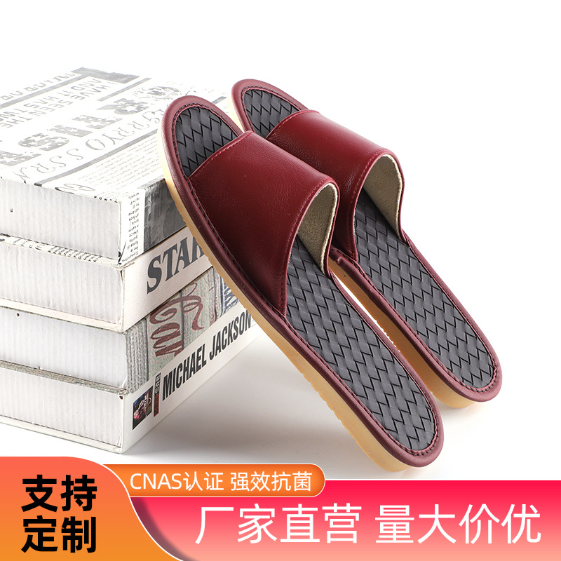 New Haining Leather Slippers Summer Cowhide Couples Solid Color Outer Wear Men's and Women's Beef Slippers for Elders Gifts