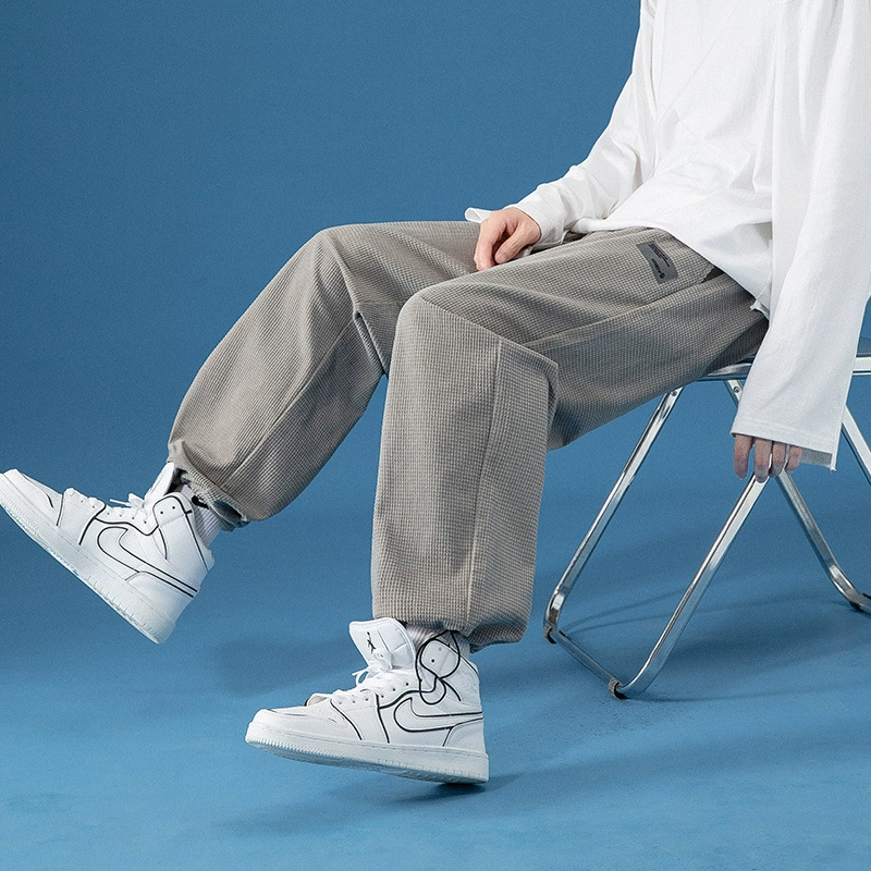 Вельветовые брюки, мужские свободные универсальные прямые повседневные брюки в гонконгском стиле, популярные Брендовые спортивные брюки большого размера в стиле ретро в Instagram с широкими штанинами