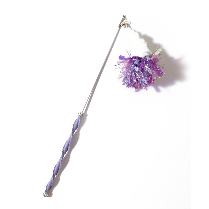 Z bola de pelo flor telescópica gato palo láser borla campana gato papel de sonido auto-aburrido gato divertido artefacto juguete para gatos