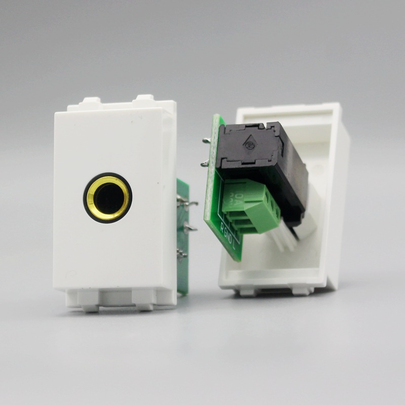 128型免焊接话筒插座模块6.35话筒音频口麦克风插座 地插面板模块