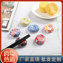 日式和风筷托筷架樱花陶瓷韩国创意蚕豆酒店餐厅筷子托摆件跨境