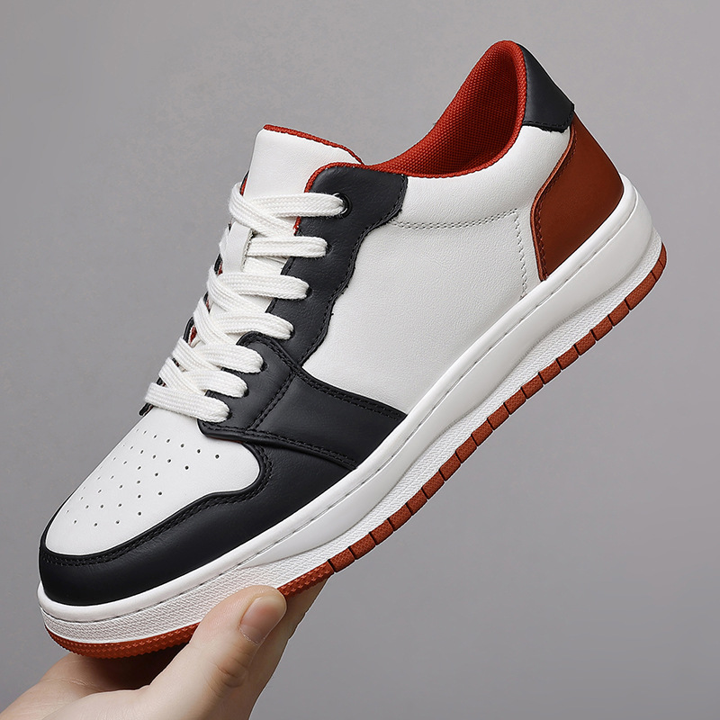 Leather trend universal low breathable casual sneakers