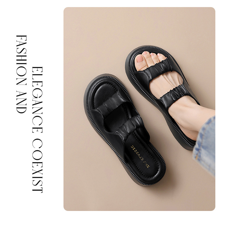 Dép tông nữ đế xốp dày dáng bánh xốp, quai ngang mềm mại, phù hợp đi biển và dạo phố — JF10T màu be chi tiết 19