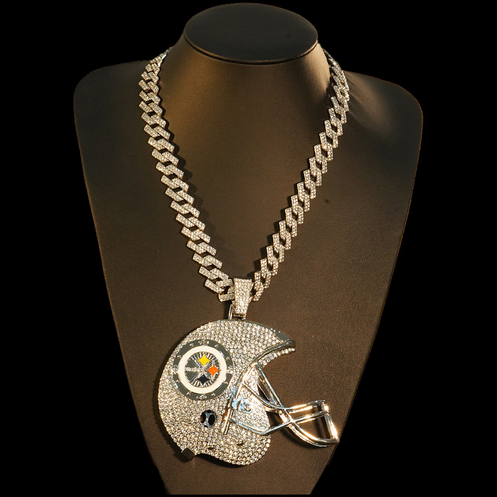 Colgante de plata con cadena cubana de 30 pulgadas