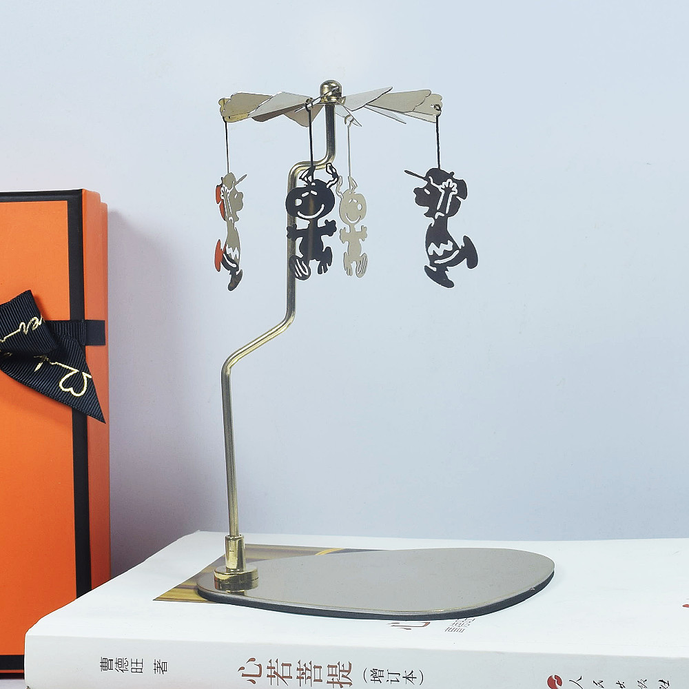 INS Amazon fuente Navidad aromaterapia Acero inoxidable doles triángulo redondo bandeja giratoria candelabro linterna