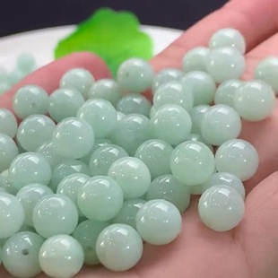 Manufacturer Wholesale Burmese Jadeite a Goods Bean Green Jade Beads Jade Beads Unisex