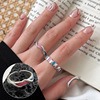 One size brand retro ring, silver 925 sample, internet celebrity, European style, on index finger