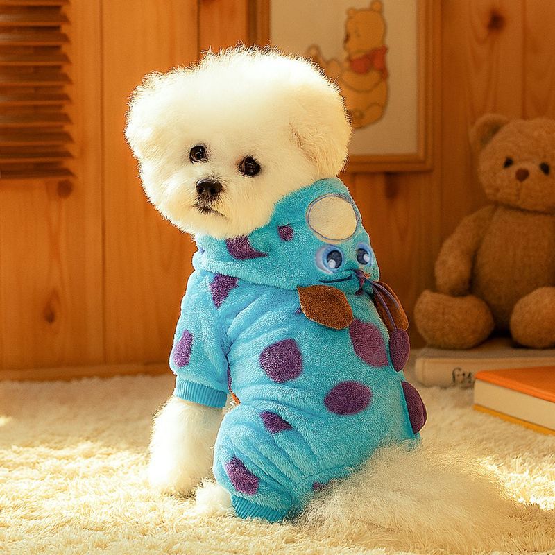 宠物衣服秋冬小型犬幼犬快乐狗猫保暖舒适泡泡龙加绒保暖变身装|undefined