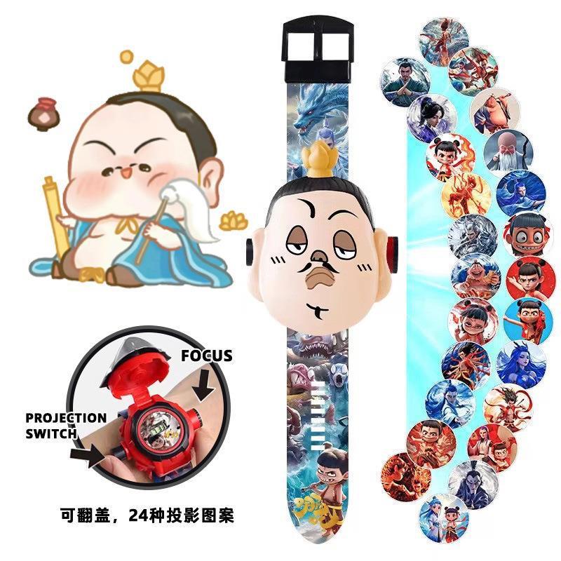 Nezha 2: 魔の子が海を騒がせる子供用プロジェクションウォッチ幼児 Ao Bing 発光時間を見るおもちゃの時計男性ギフト|undefined