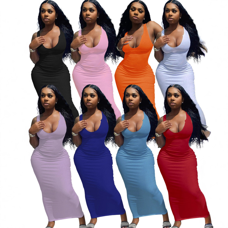 Hy5290 Cross-Border European and American Women's Clothing Multi-Color Bodycon Sexy Dress Low-Neck Dress Hy5290 Cross-Border European and American Women's Clothing Multi-Color Bodycon Sexy Dress Low-Neck Dress