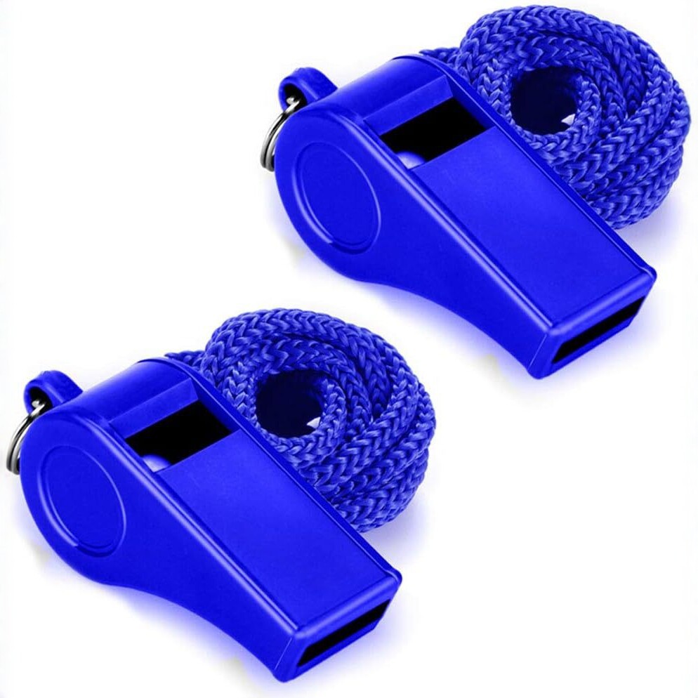 ABS plastic whistle, referee competition whistle, outdoor survival whistle, neck-hanging blue whistle, wholesale