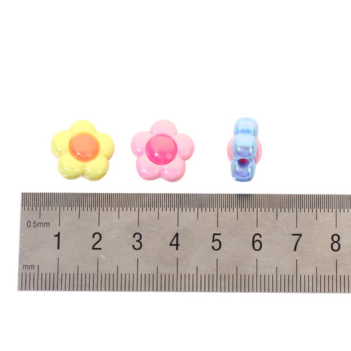 Colorful Electroplated Acrylic Heart Candy Bead DIY Accessory Cute Rabbit Butterfly Scatter Bead Accessories