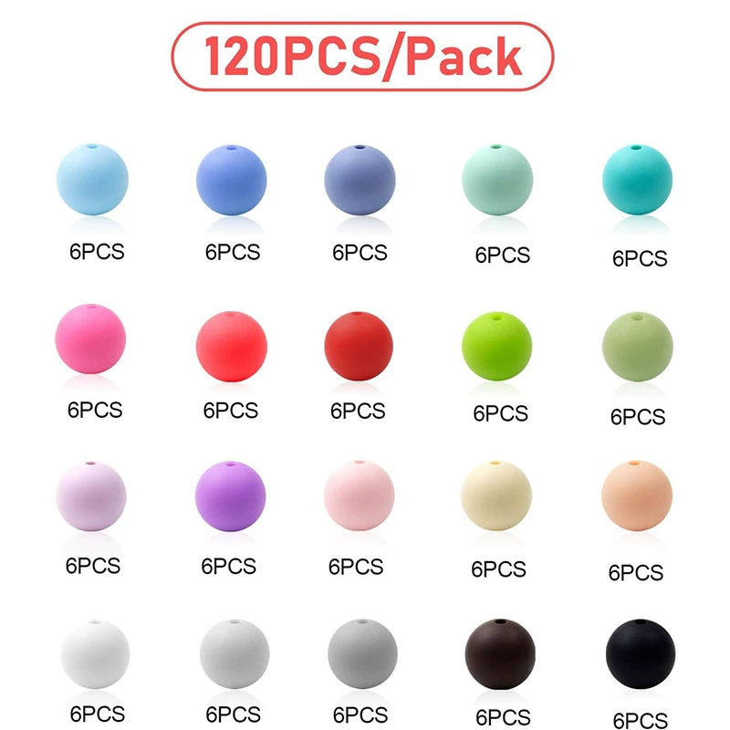 Трансграничный новый 120pcs silicone beadsDIY бисер браслет ожерелье бисер аксессуары силиконовый бисер