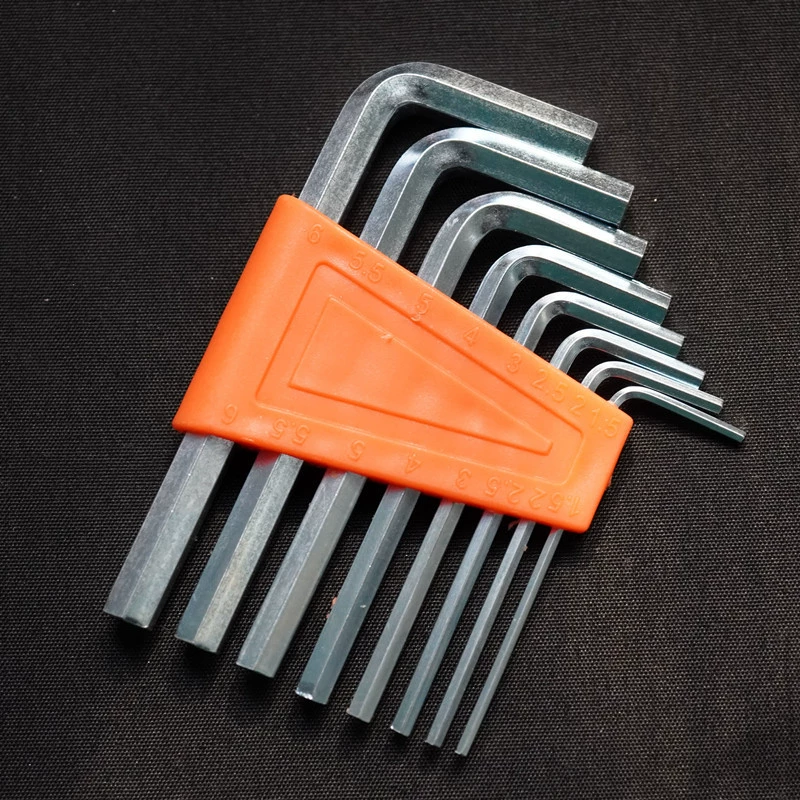 Набор шестигранных ключей, 8 предметов, с короткой нескользящей рукояткой, оцинкованные ремонтные инструменты, внутренний шестигранник 6-гранный, оптом