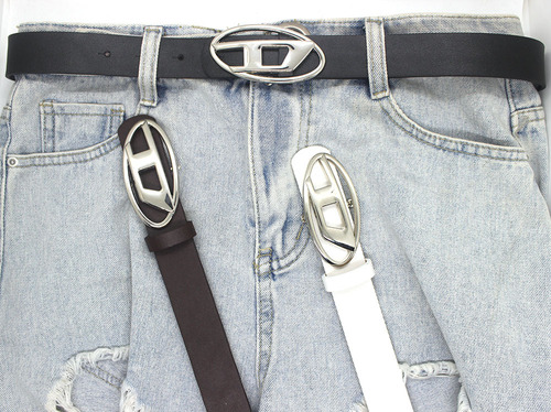 Trendy new D letter oval metal snap button for men and women, versatile decorative belt, fashion matching, factory direct sale