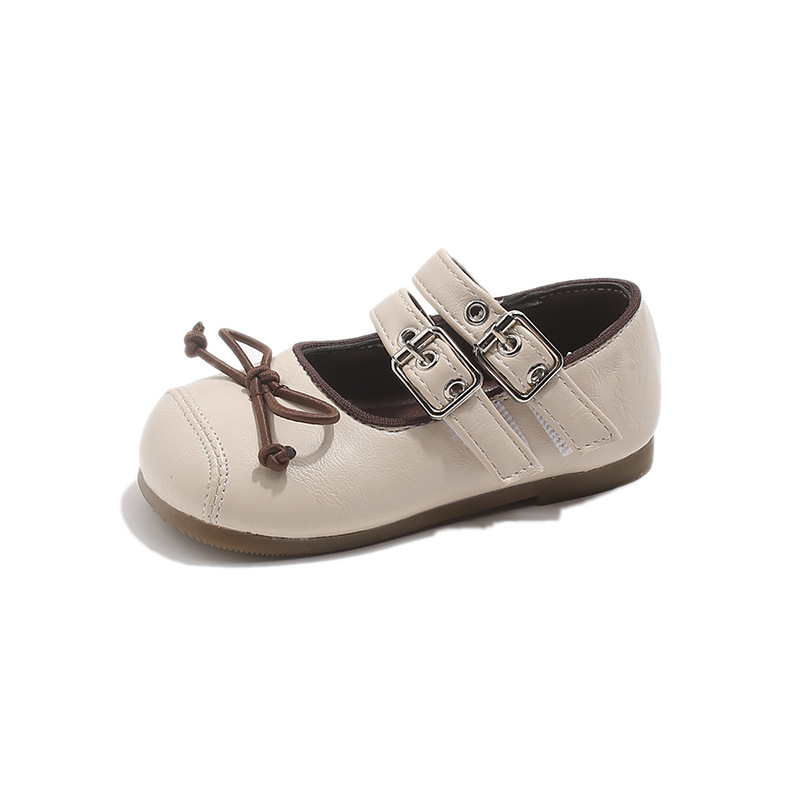 Sapatos de princesa para meninas, sola macia, estilo coreano, moda Mori Girl, calçados infantis novos com laço._voghion.com
