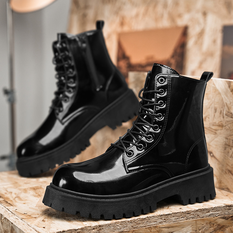 Botas de estilo británico Martin para hombres de otoño nuevas tendencias ins impermeables botas de herramienta pareja coreana zapatos de cuero casuales de alta altura