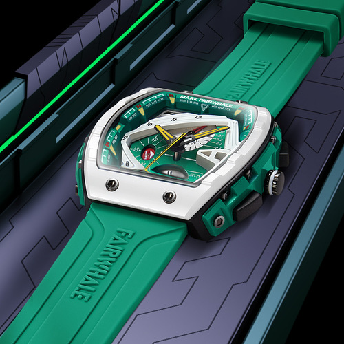 Mark Huafei brand watch men's quartz watch wholesale multifunctional barrel shaped large dial watch