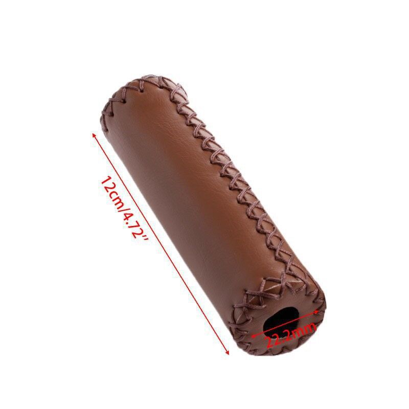 Retro Hand-Stitched Bicycle Handlebar Cover with High-Elastic Soft Leather Surface Handlebar Gloves for Road Folding Bikes and Fixed Gear PU Handlebar Covers