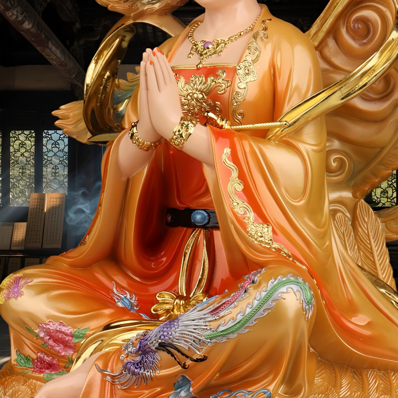 九天玄女神像家用踏凤供奉玄母天尊像体圣母娘娘寺庙桌面树脂摆件|undefined
