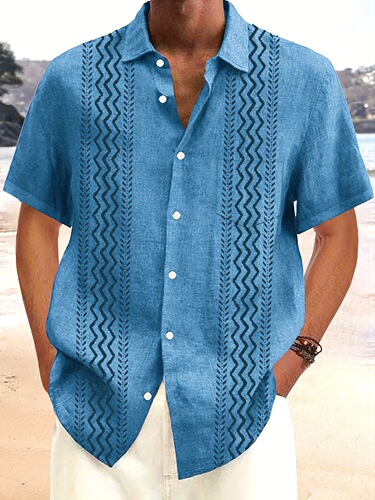 Geometric Print Summer Shirt Trendy Geometric Print Short