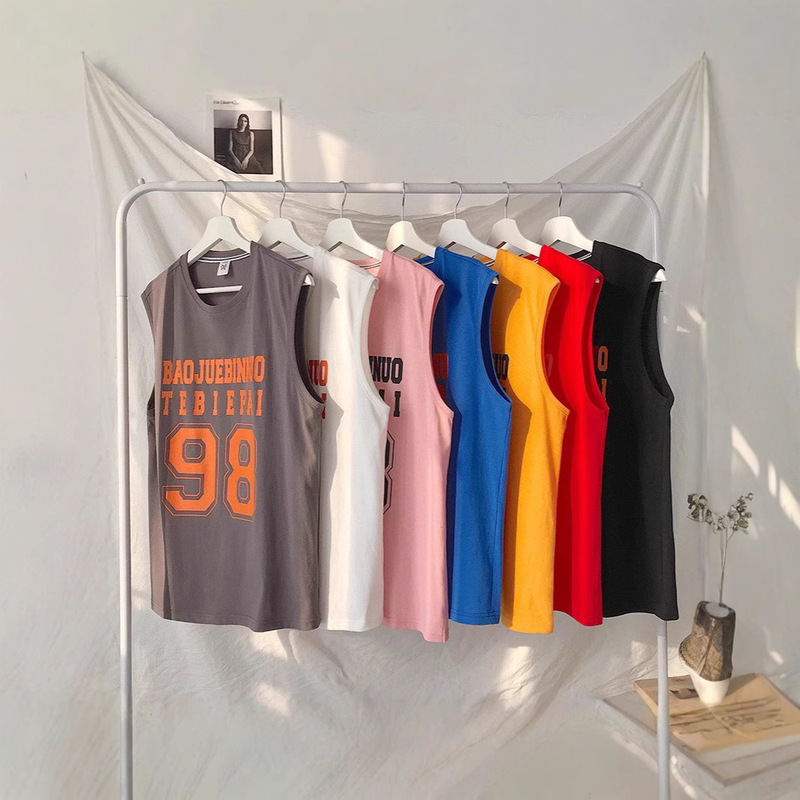 Sports Vest Men's Summer Loose Fitness Waistcoat Trendy Brand Ins Student Sleeveless T-shirt Trendy Basketball Shirt