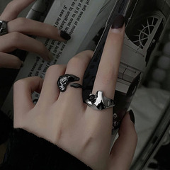 不規則鋯石開口戒指女新款潮ins冷淡風高級感小眾設計個性食指戒