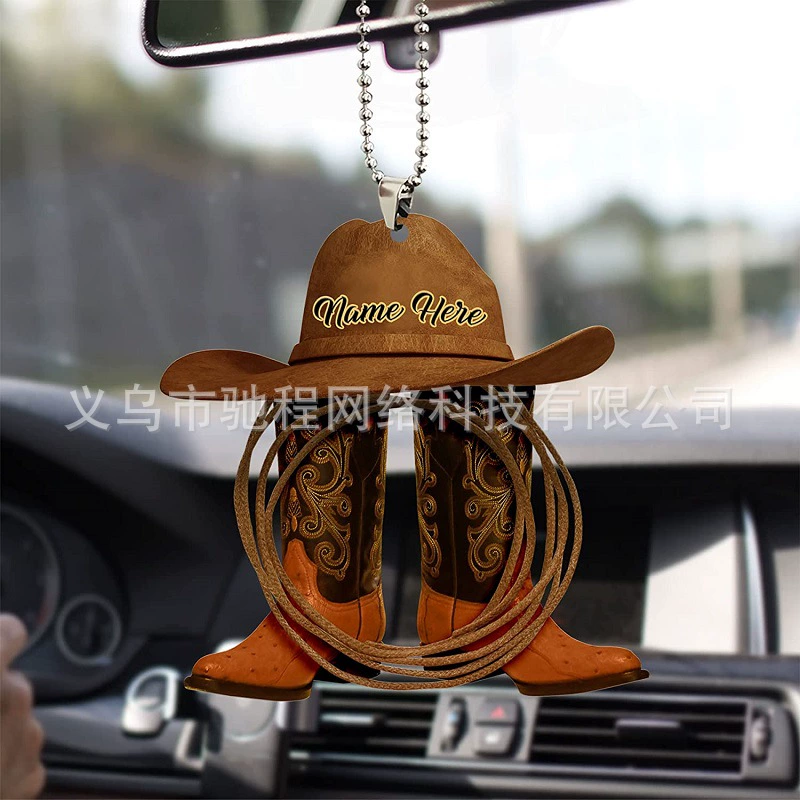 Creative denim boots, pendant, accessory, rear view mirror, new collection