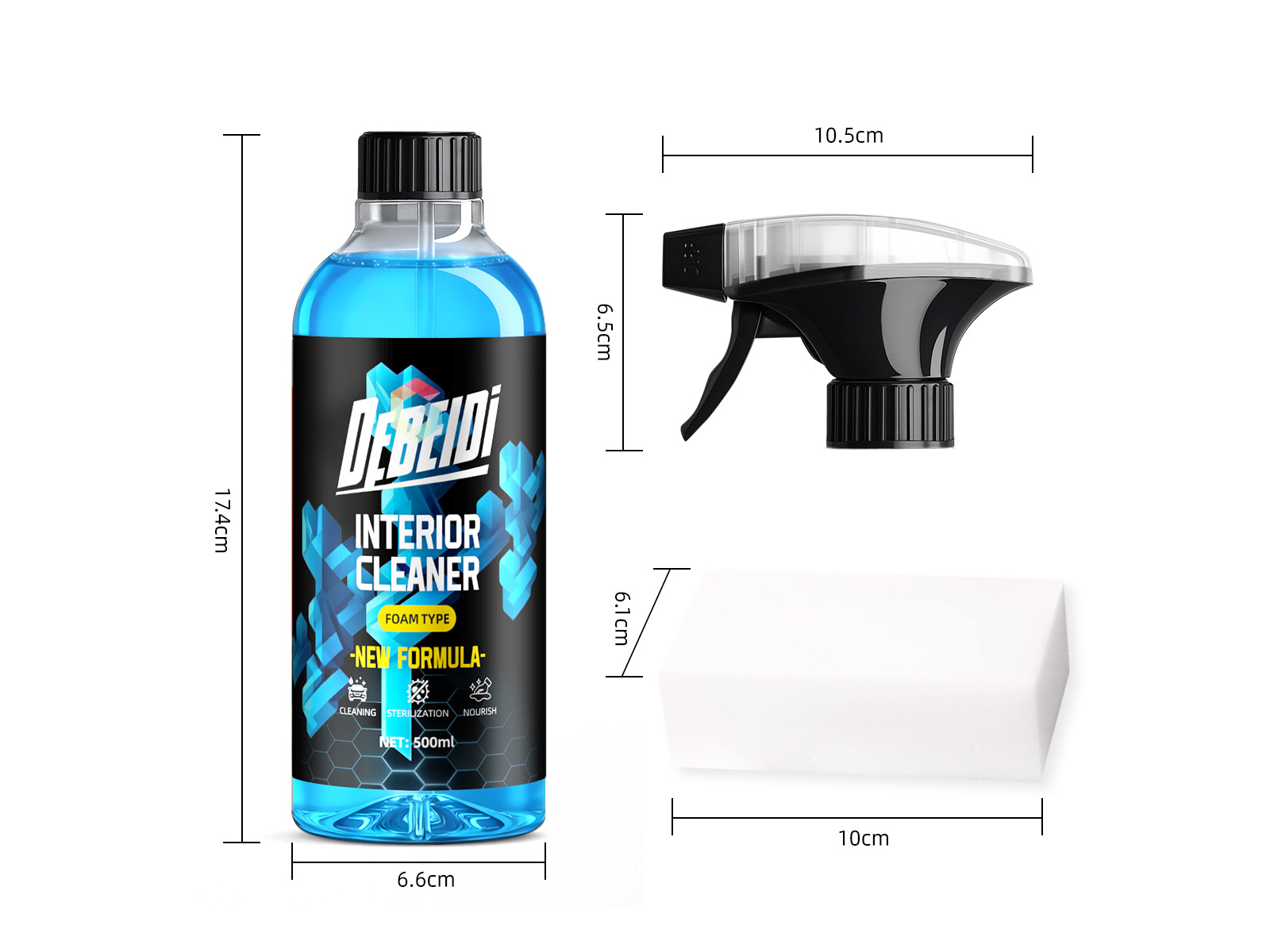 Cross-Border Amazon Debedi Car Interior Cleaning Agent Foam Cleaner Leather Seat Multi-Functional Cleaning Agent