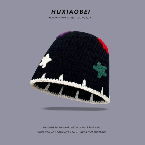 novelty monster handmade knitted hat for men green hat autumn and winter cute cartoon funny acrylic hat for women