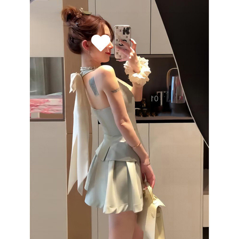 2025 French Sexy Hot Girl Suit Women's Summer New Design Backless Butterfly