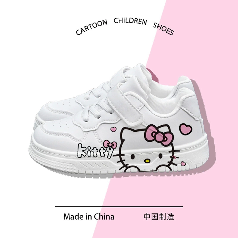 Hello Kitty, дизайн-тренд низкая обувь, универсальные карикатурные белые кроссовки, кроссовки