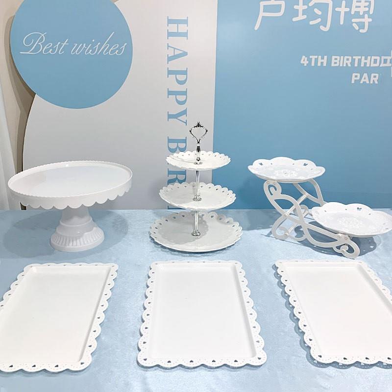 Tabla de descanso de té bandeja de pastel de aniversario decoración tabla de postres estante de exhibición de té de la tarde estante de dulces platos de recepción