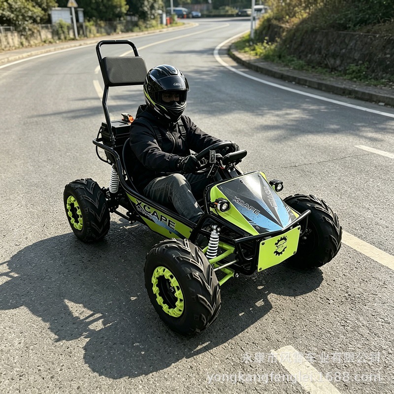 Kart Eléctrico Todoterreno de Acero con Función de Derrape para Entretenimiento al Aire Libre