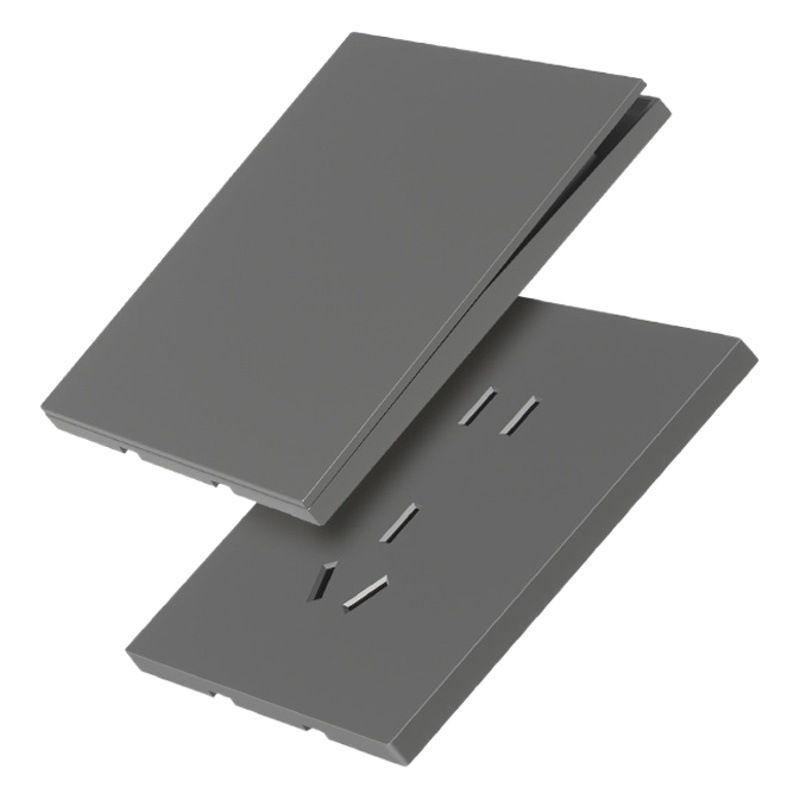 Panel de enchufe doméstico de cinco orificios, ultrafino, mate, con tacto suave, de color gris, con interruptor grande de cobre, al por mayor.