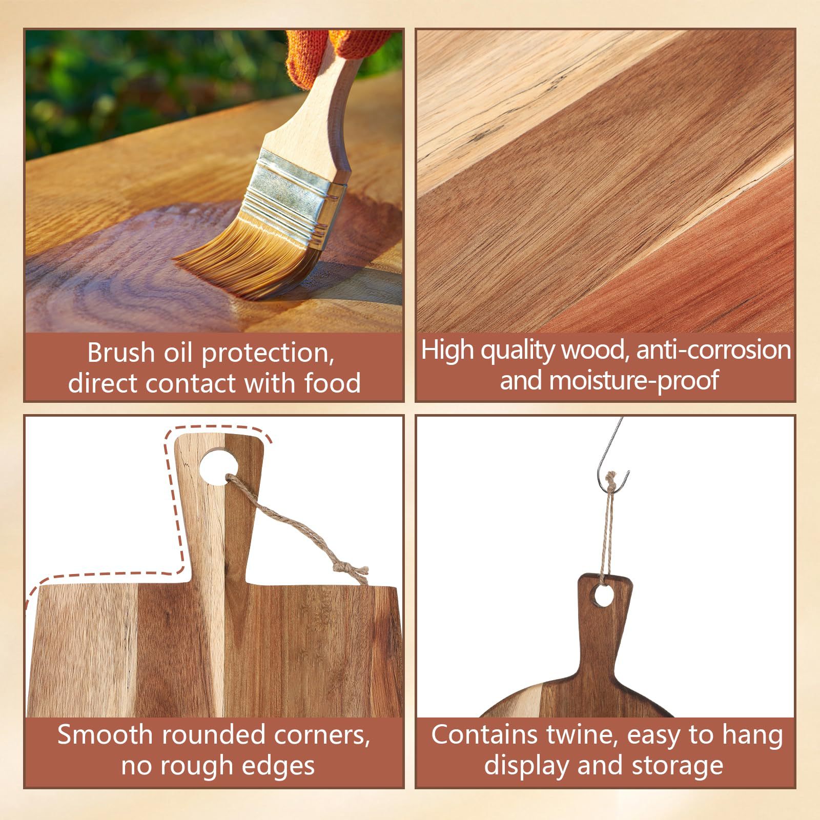 tablero de pan de madera casero madera sólida tablero de corte de verduras tablero de corte de frutas tablero de corte de mesa de alimentos suplementarios tablero de filete cocinado